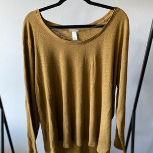 Ava and viv mustard/boho brown knit top
